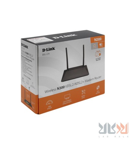 مودم روتر VDSL/ADSL بی سیم N300 دی لینک مدل DSL-224 New